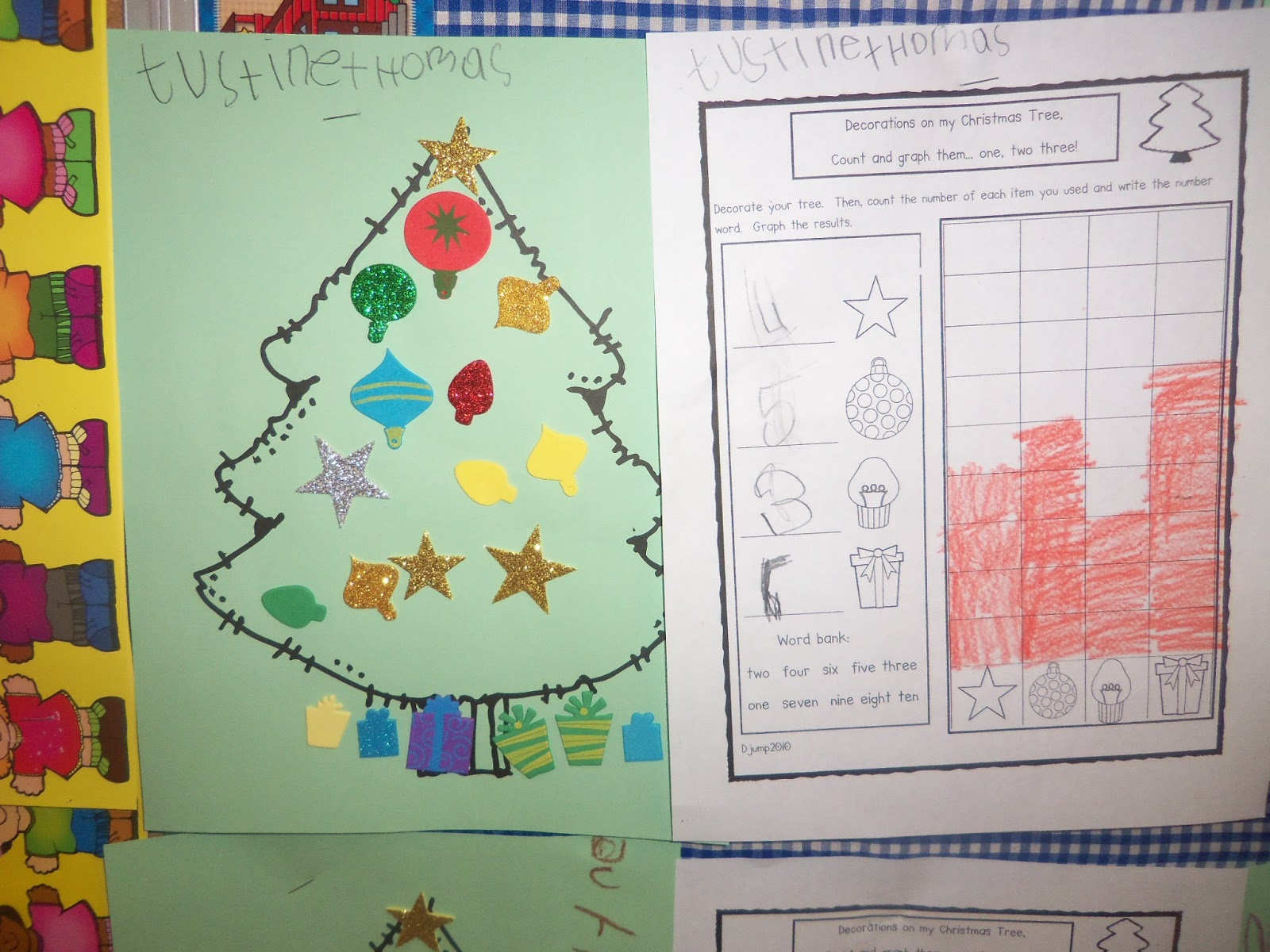 Mrs. Wood's Kindergarten Class Decorating Christmas Tree Graph