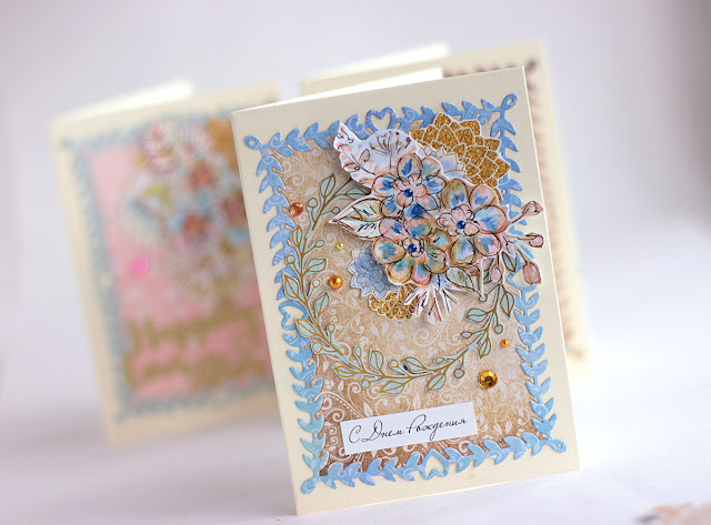 Stamping and Fussy Cutting Cards by Elena Olinevich using BoBunny Down By the Sea Collection