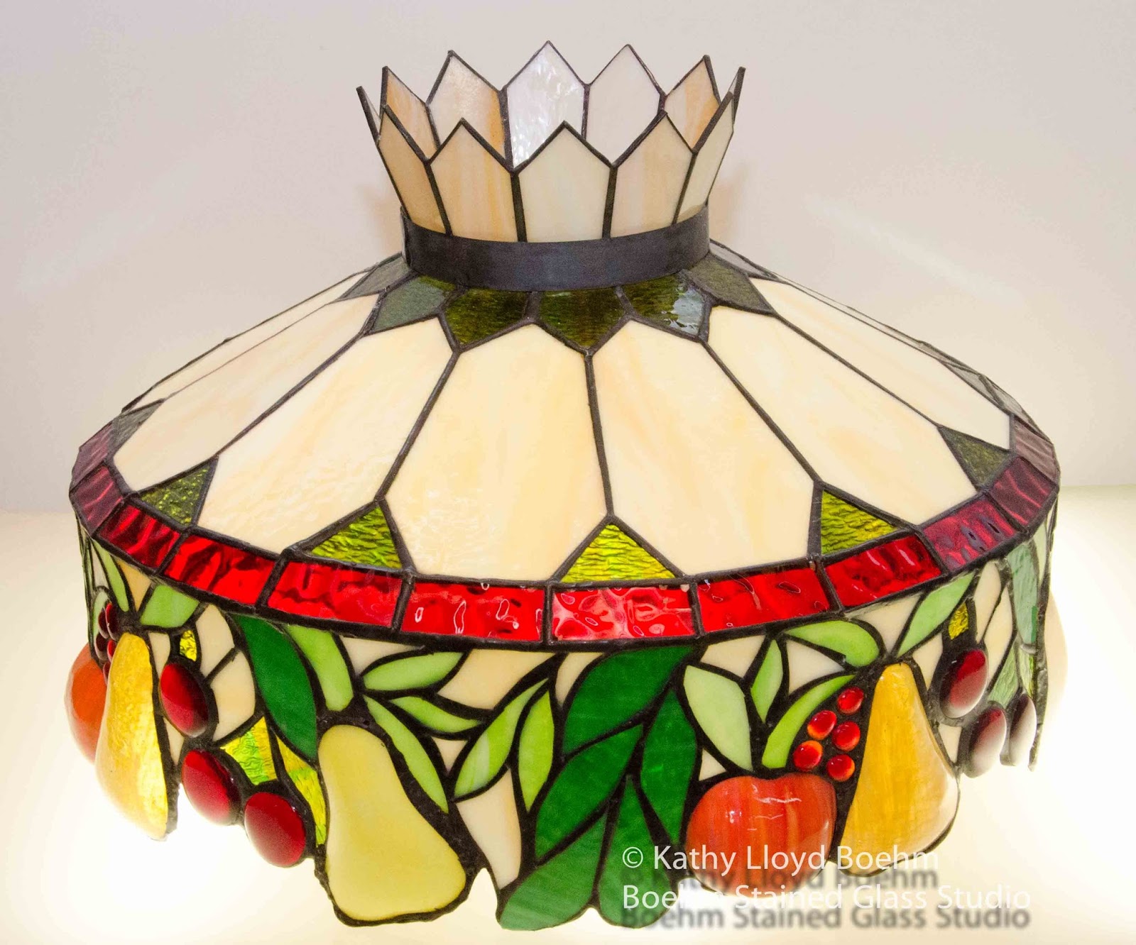 Boehm Stained Glass Blog Stained Glass Fruit Lamp Repair 9