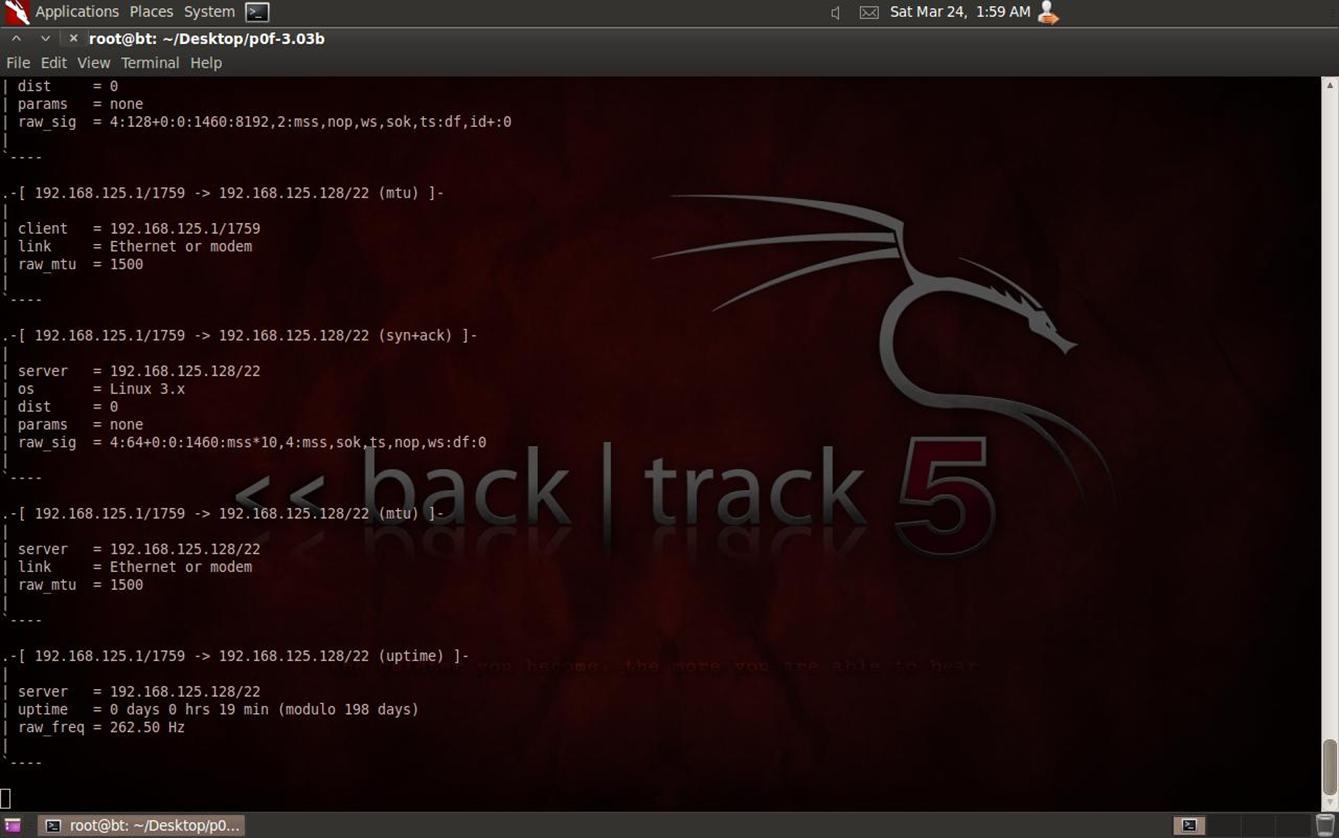 p0f (OS and Application Fingerprinting) :: Tools - ToolWar