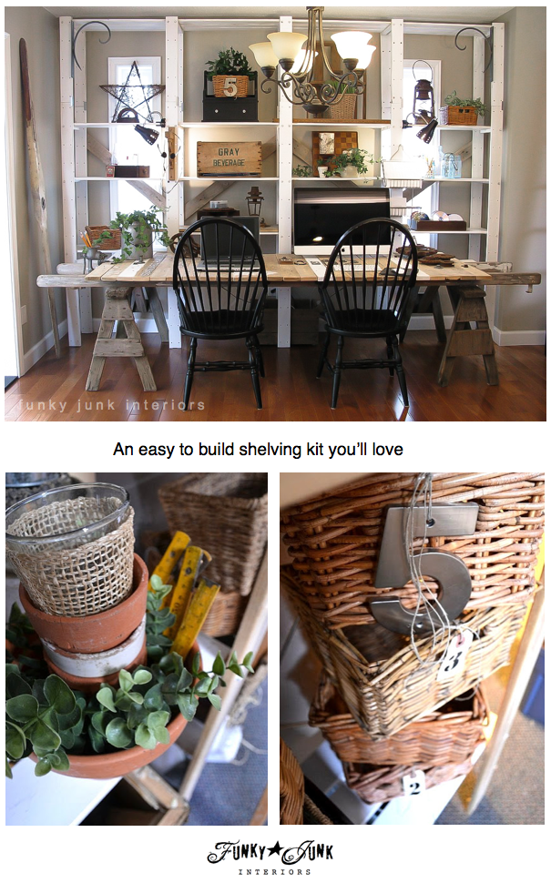 An easy to assemble shelving kit you will adore! Ikea GORM, I love you. And 4 ways I've used it in my home. via Funky Junk Interiors