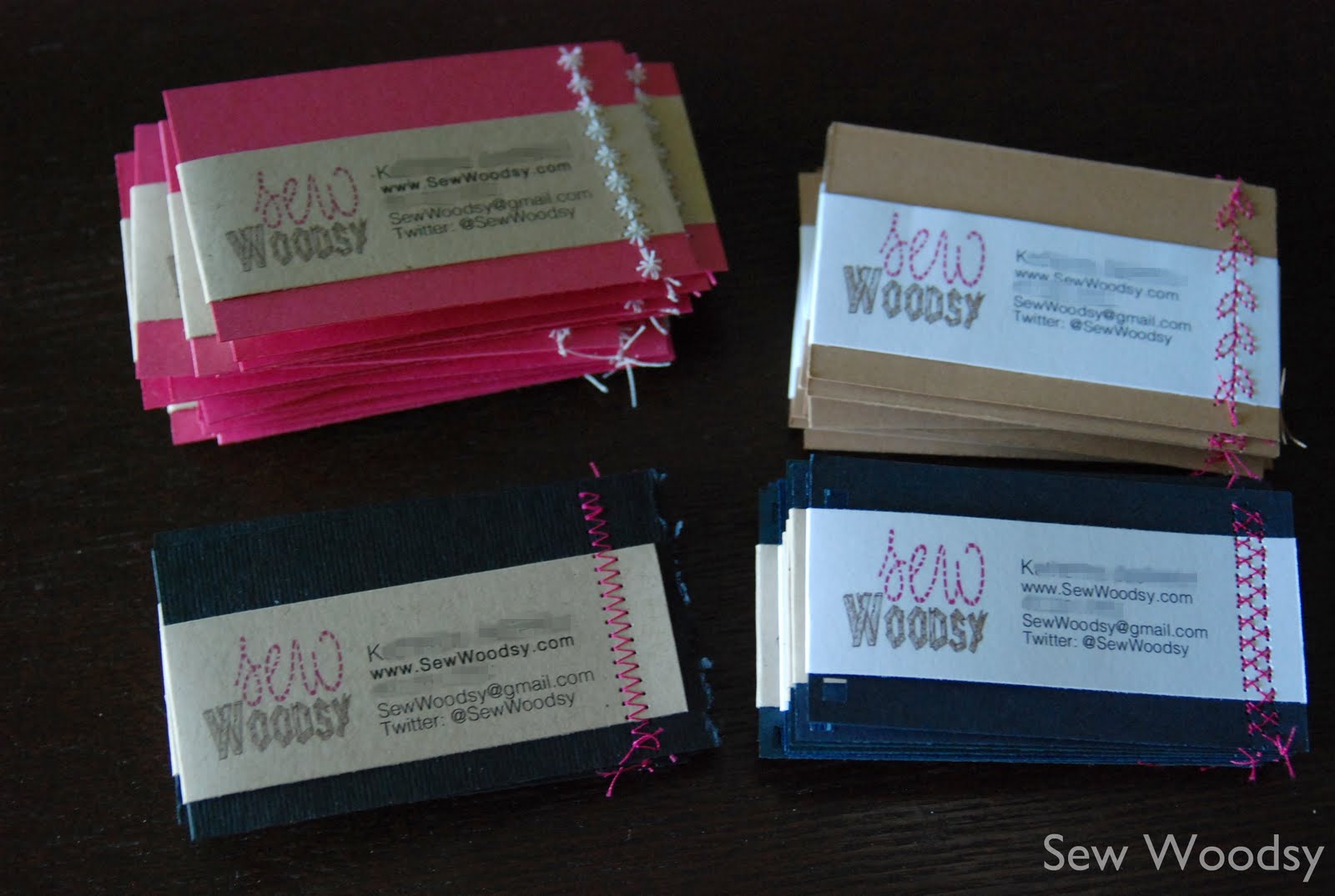 sewn homemade business cards cfl blog con recap sew