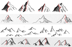 mountains shape things mountain draw shapes shaded maps hand drawn shadow ridge line dragons abound down wavy suggest usually examples