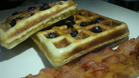 Puzzle's Cafe, Blueberry Waffle with Bacon