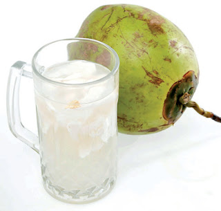 coconut water glass drinking