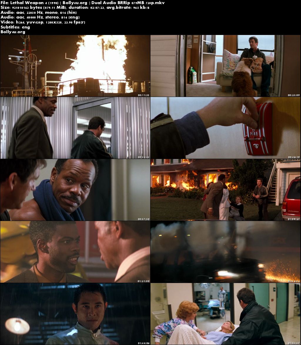 Lethal Weapon 4 (1998) BRRip 400Mb Hindi Dual Audio 480p Download