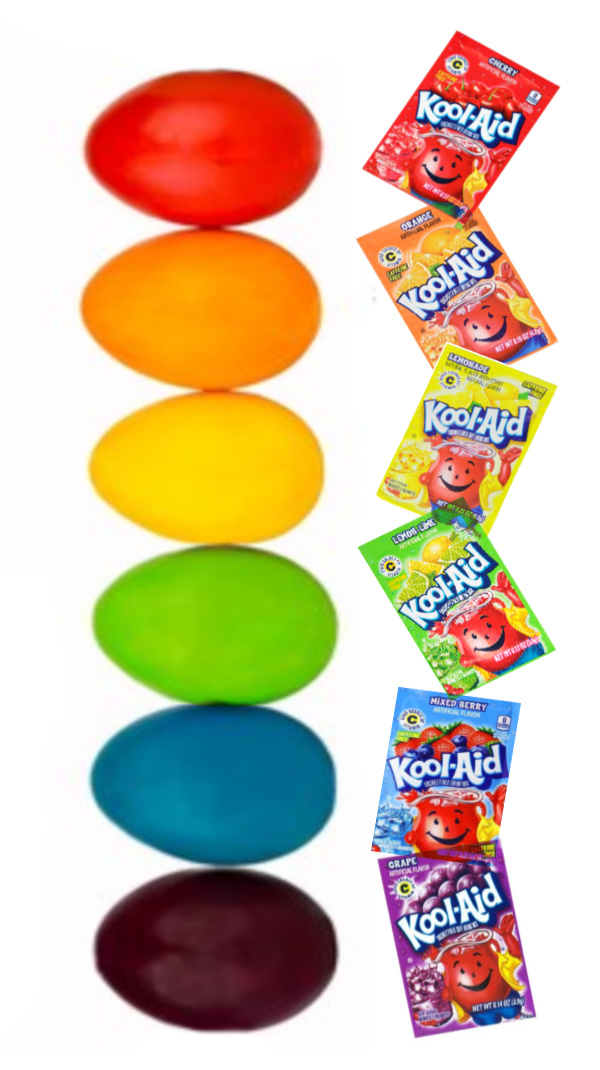 Get the most vibrant Easter eggs this year by skipping the egg dye and using Kool-aid instead!  The most colorful eggs are Kool-aid dyed Easter eggs! #koolaid #koolaideastereggdying #koolaideggcoloring #koolaideastereggs #koolaideggdye #eggdye #eggdying #eastereggactivitiesforkids #eastereggdyeideas