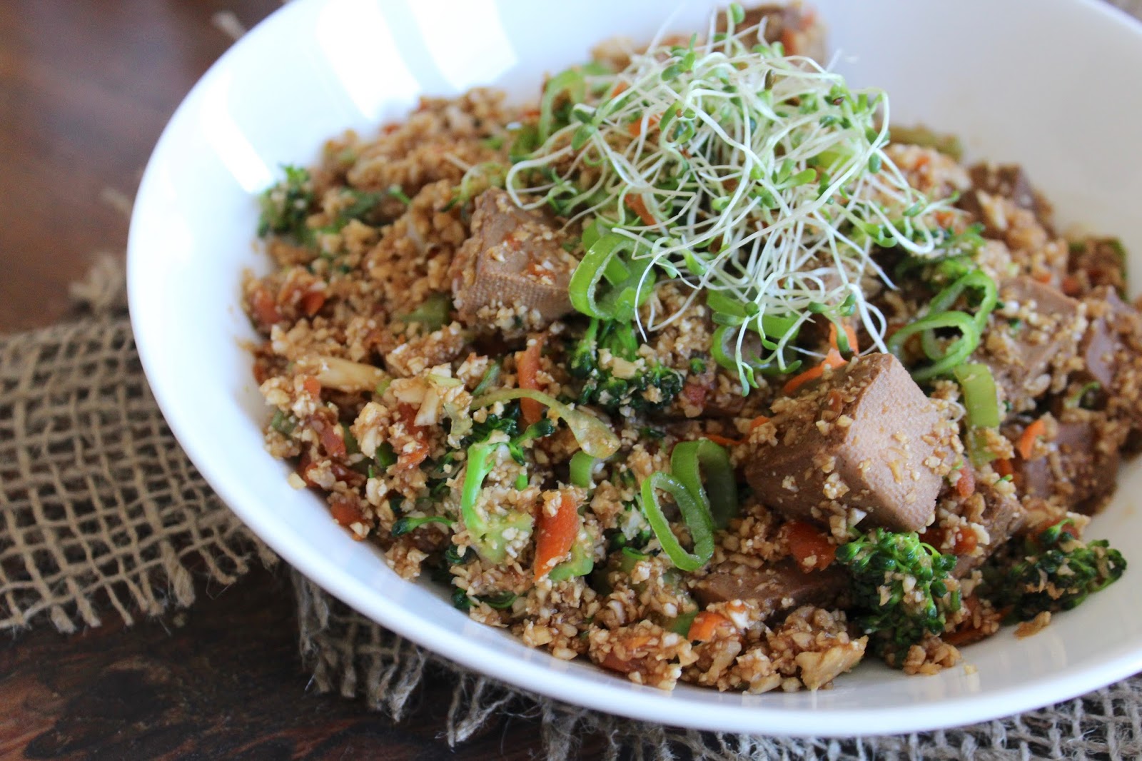 The Lifestyle Notebook Teriyaki Tofu with Cauliflower Rice