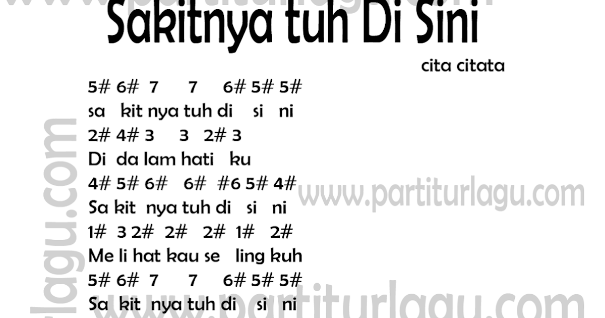 Not Angka Lagu Tamasya Koleksi Not Angka