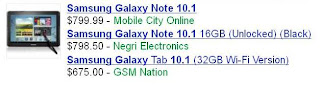 Samsung Galaxy Note 10.1 Price