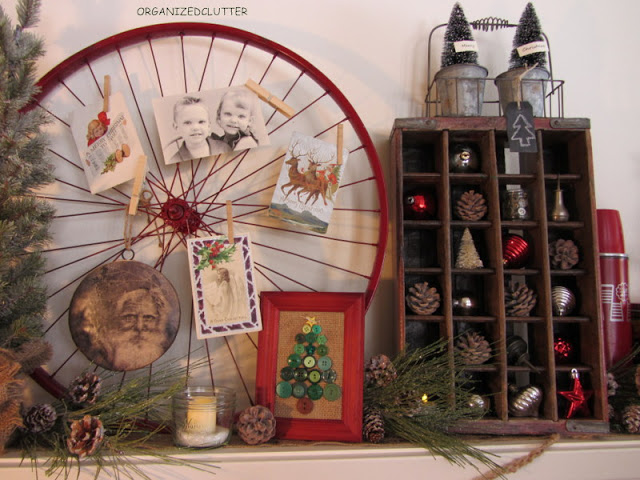 Bike Wheel in Christmas Mantel
