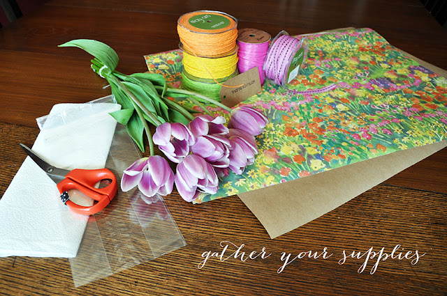 Creative Bag floral packaging ideas using wrapping paper