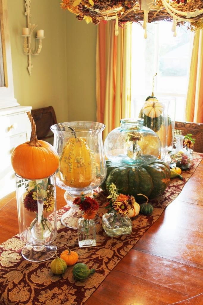 Gourds In Glass A Modern Fall Centerpiece Miss Kopy Kat
