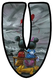 Abecedario de Minnie y Mickey Enamorados. Minnie and Mickey in Love Alphabet.