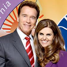 Arnold Schwarzenegger and Maria Shriver after winning primary