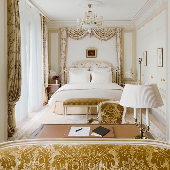 Tour the renovated romantic Ritz Paris Breathtaking feminine romantic bedroom suite renovated Ritz Paris