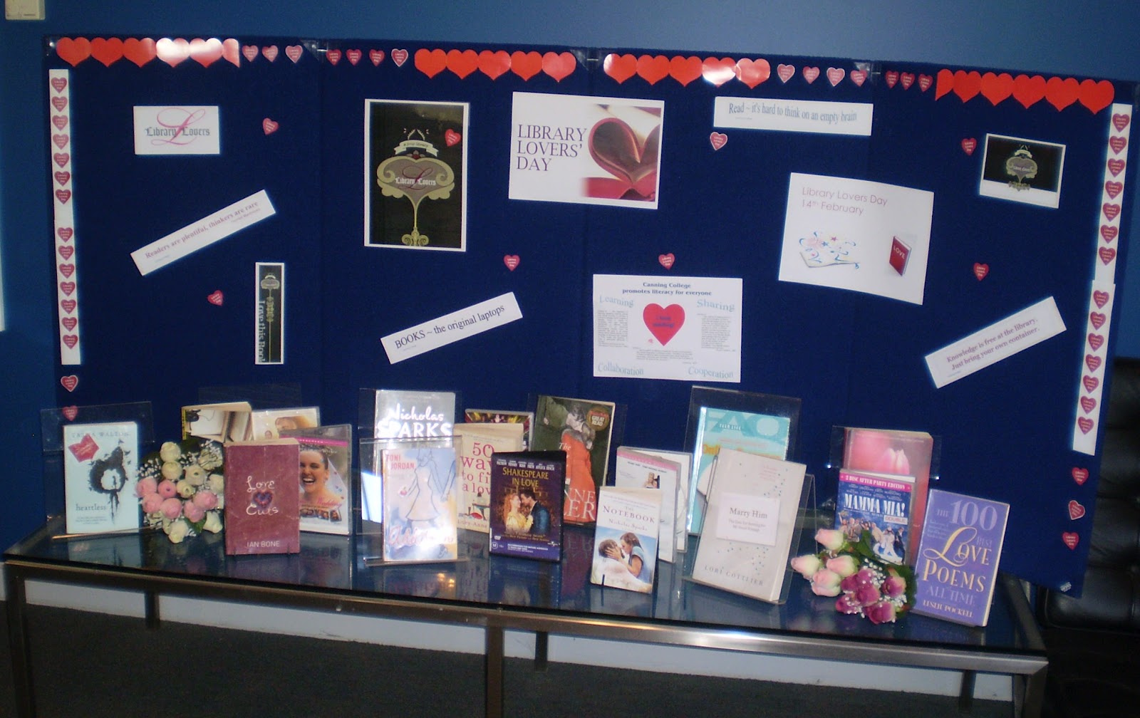 Canning College Library Displays Library Lovers Day