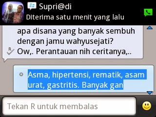 Testimoni Jamu Wahyu Sejati menyembuhkan Asma, Hipertensi, Rematik, asam Urat, Gastritis, dan masih banyak lagi Testimoni Jamu Wahyu Sejati menyembuhkan Asma, Hipertensi, Rematik, asam Urat, Gastritis, dan masih banyak lagi