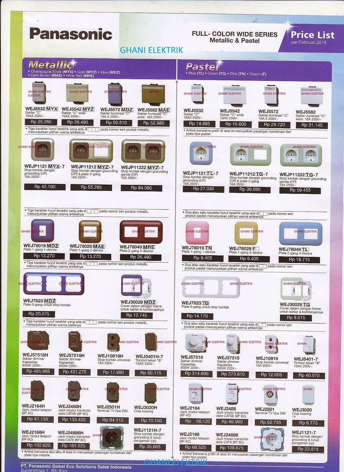 GHANI ELEKTRIK PANASONIC