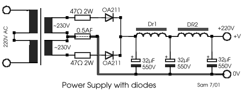 Power Supply for tube amplifier