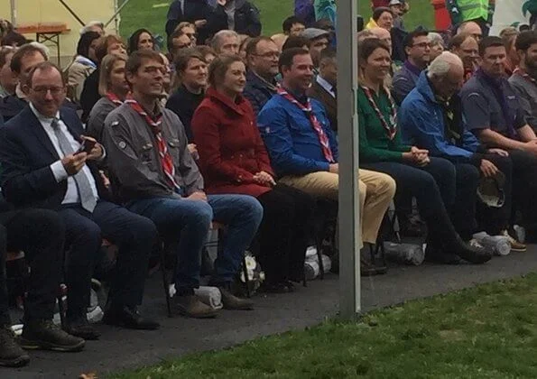 Hereditary Grand Duchess Stephanie and King Carl Gustaf attended the ceremony. Princess Stephanie in red wool coat