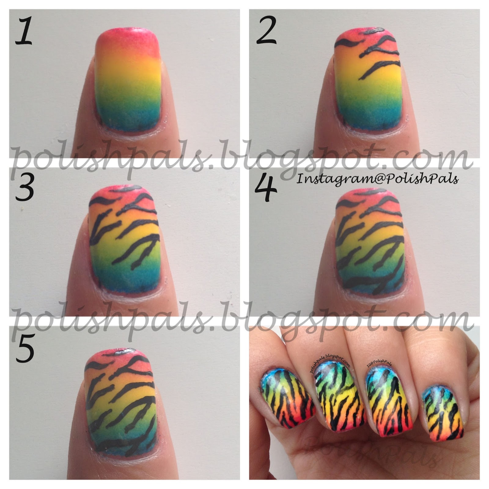 http://polishpals.blogspot.com/2013/08/rainbow-zebra-print-tutorial.html
