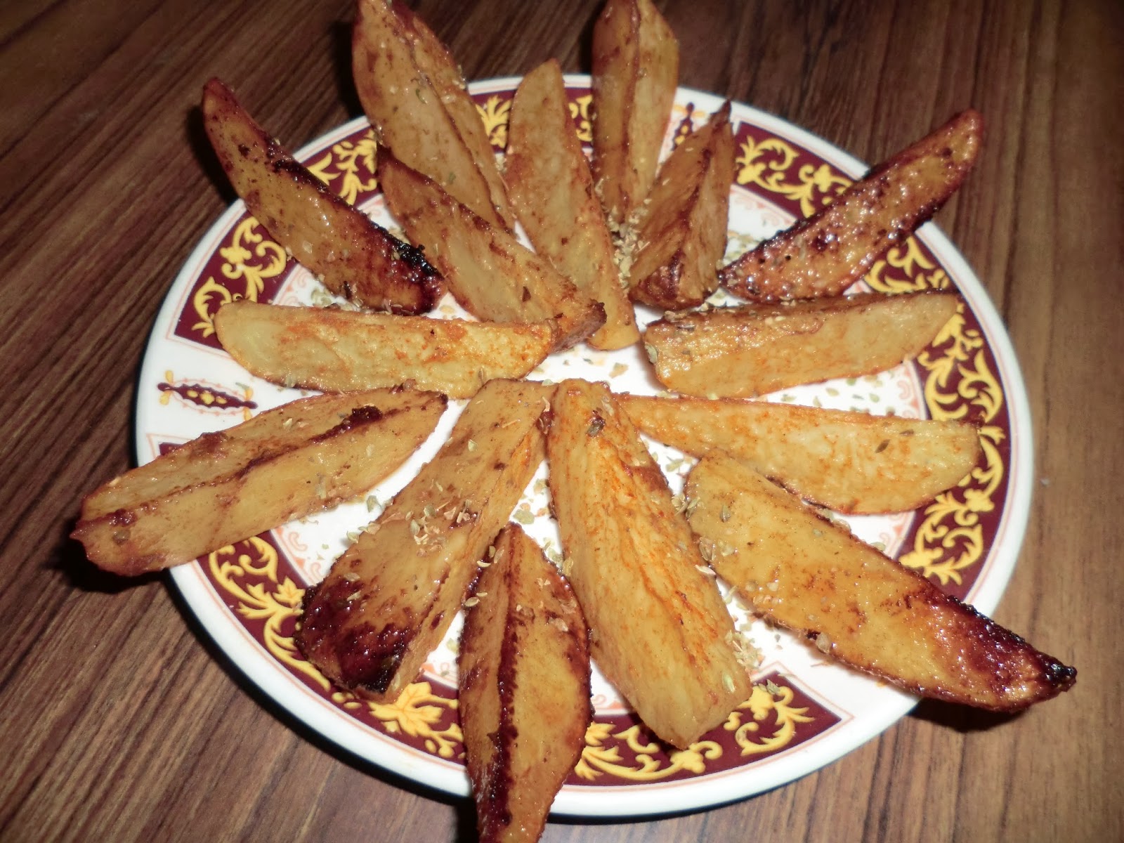 Hema's Musings roasted potato wedges with oregano