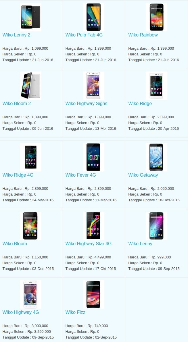 Daftar Harga Hp Terbaru Wiko Juli 2016 Daftar Harga Hp Terbaru Wiko Juli 2016
