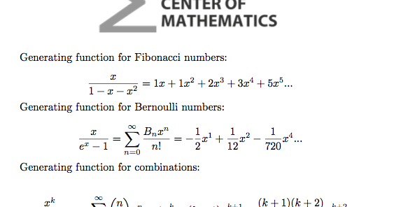 The Center of Math Blog: Generating Functions