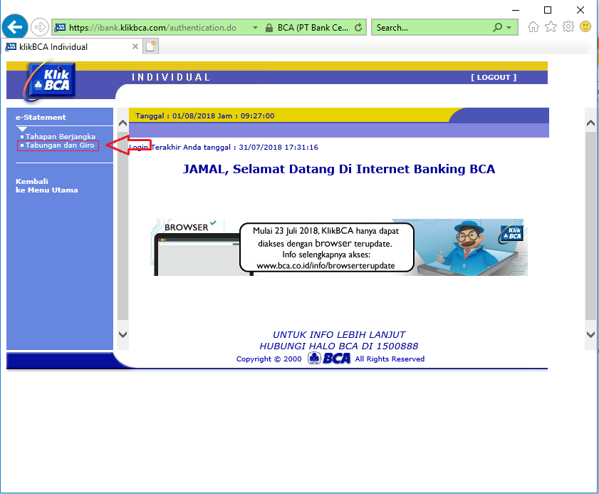 Contoh Rekening Koran Bca Untuk Pinjaman Kredit Ke Bank Atau Koperasi<script async src=