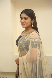 Niveda Thomas in Lovely Blue Cold Shoulder Ghagra Choli Transparent Chunni ~  Exclusive Celebrities Galleries 005