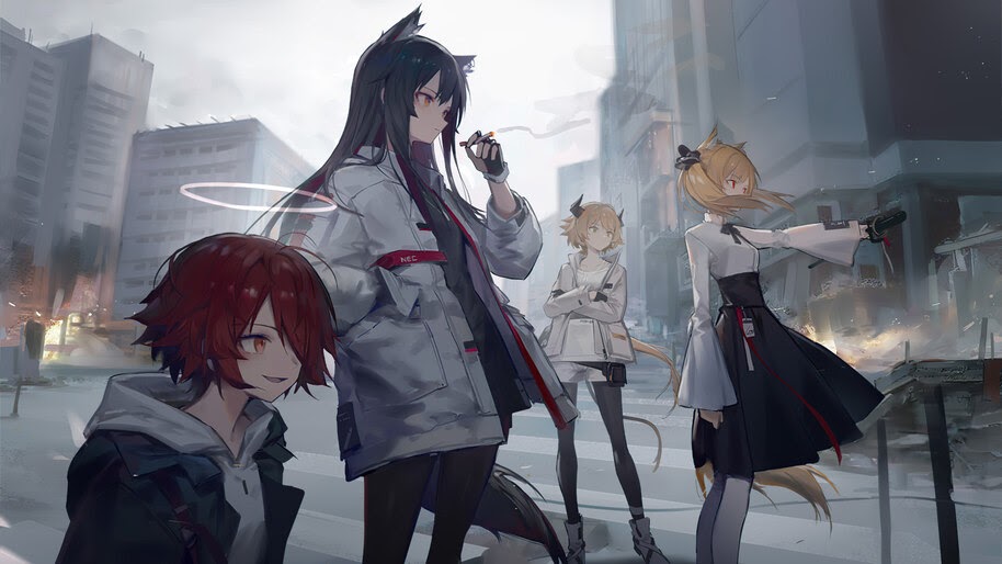 Arknights, Anime, Girls, Exusiai, Texas, Sora, Croissant, 4K, #6.525