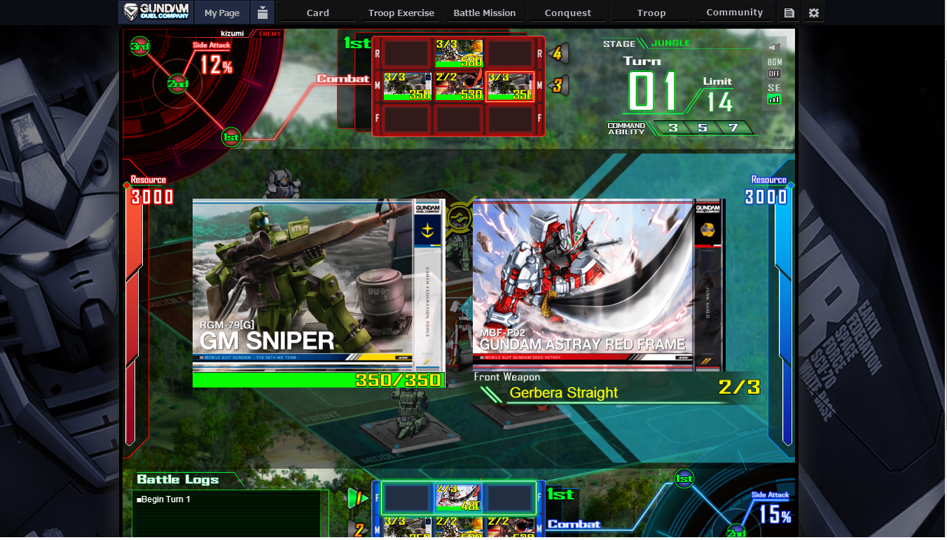Gear Gundams GUNDAM DUEL COMPANY Online Browser Trading Cards Game.