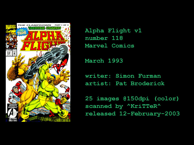 Read online Alpha Flight (1983) comic -  Issue #118 - 1