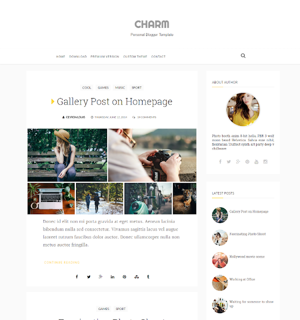 Charm - Personal Blogger Template