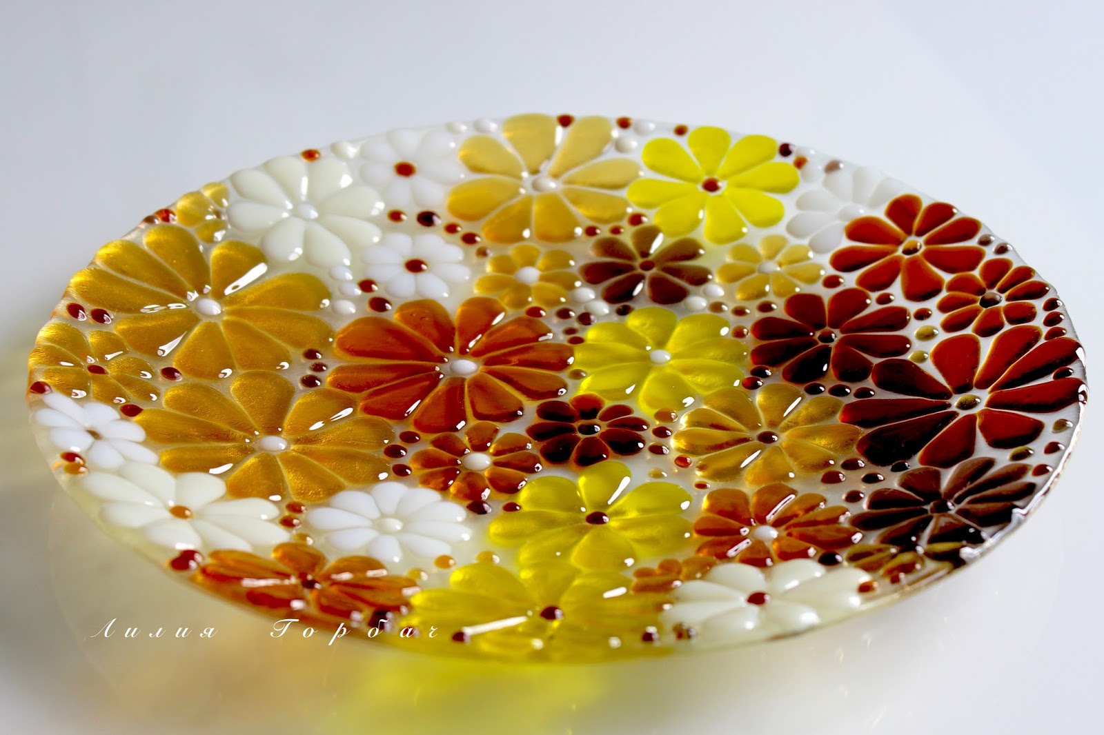 Glass fused flowers