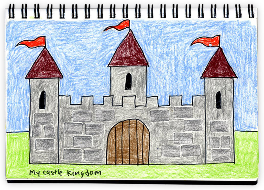 Textured Castle Drawing | Art Projects for Kids