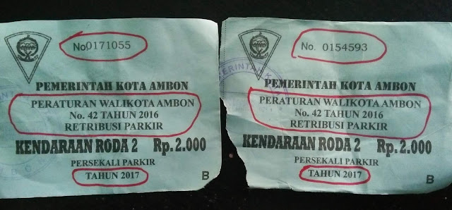 Karcis Lama Masih Beredar, Perhubungan Kota Ambon Disinyalir Lakukan Korupsi 1 karcis