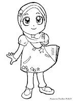 Mewarnai Gambar Anak Soleha | Mewarnai Gambar