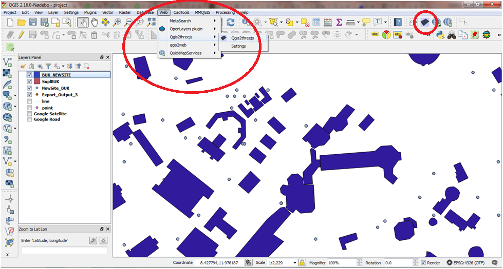 javascript - Clickable attributes with qgis2threejs - Geographic