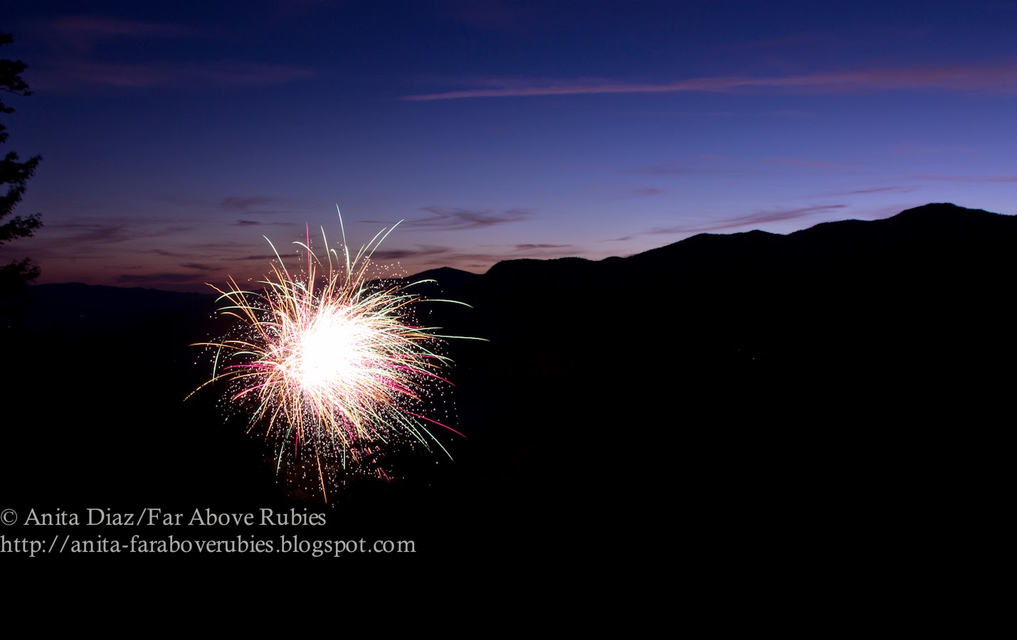 Capturing fireworks successfully... Whispering Pines Homestead