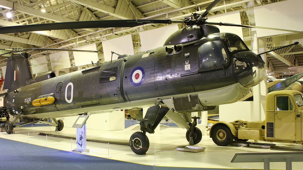 Historic Helicopter The Bristol 192 Belvedere in a Museum