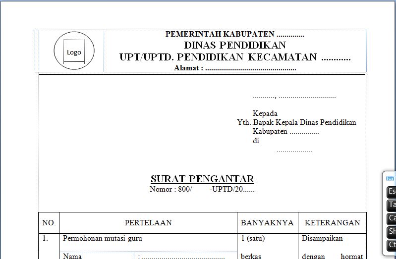 Contoh Surat Mutasi Guru Sd Suratmenyuratnet