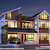 3078 sq-ft 4 bedroom slanting roof mix home plan