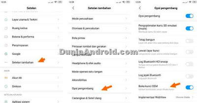 opsi pengembang di Xiaomi redmi