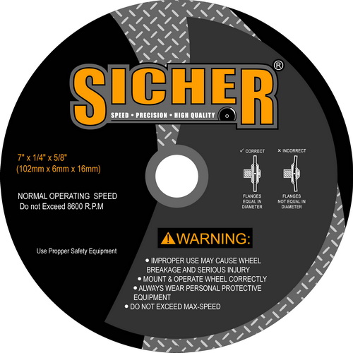 Central Visual Media Sicher Grinder Wheel Label