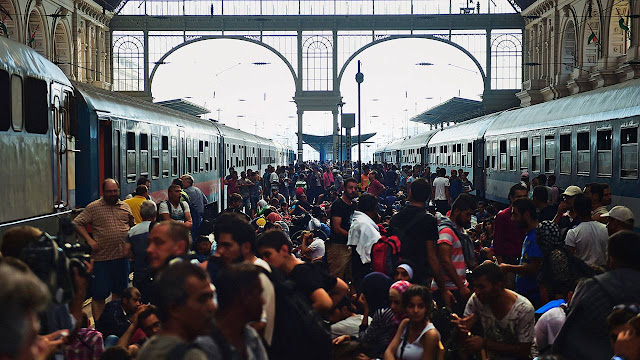 Refugiados en estación de metro