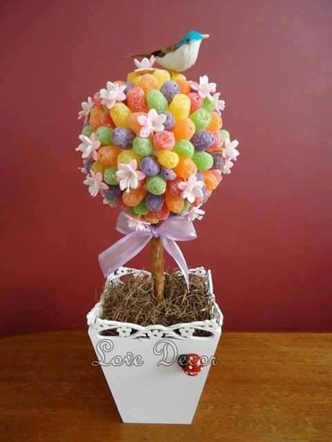 Árvores de doces para decorar mesas ou dar de presente - Amando Cozinhar