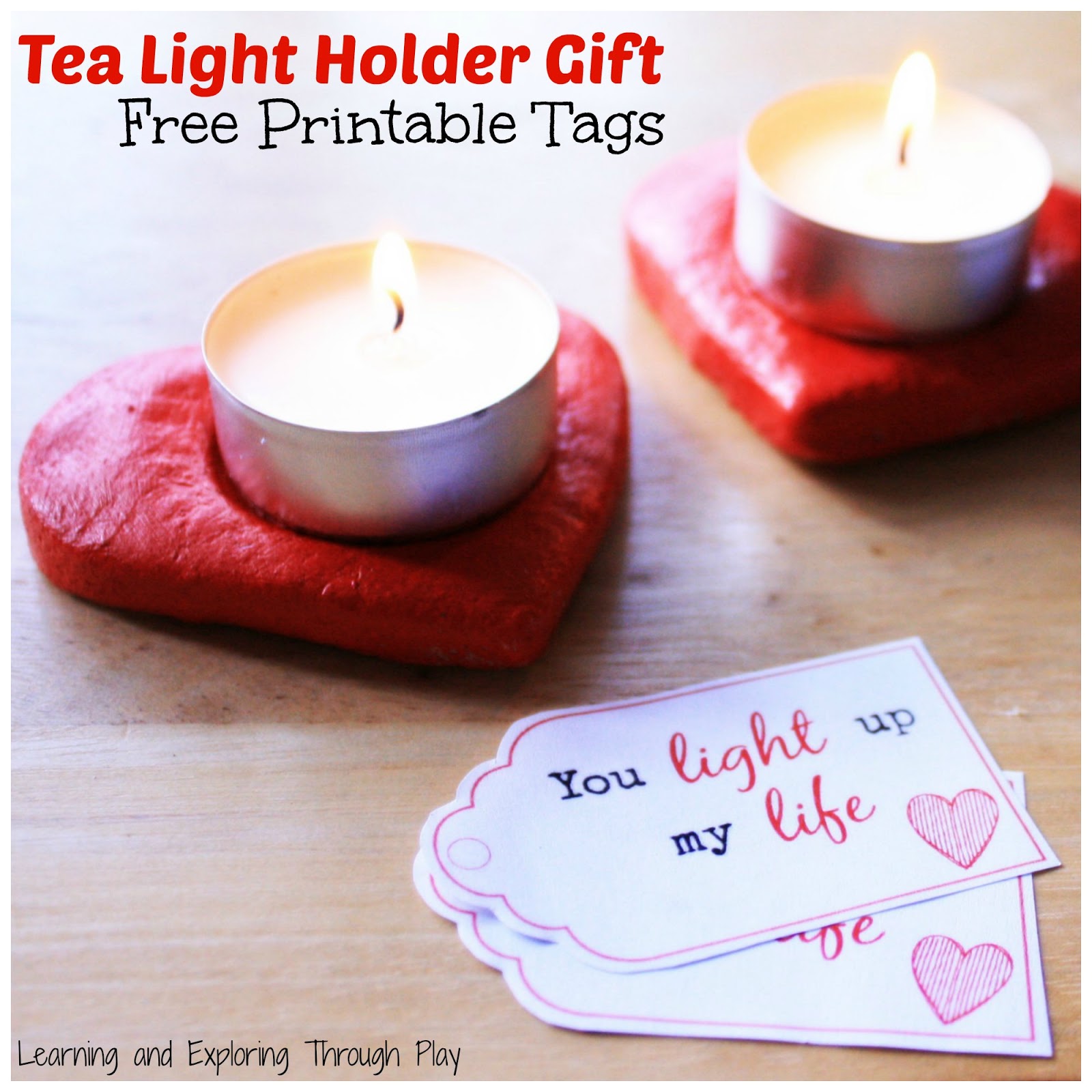 Learning and Exploring Through Play Salt Dough Heart Candle Holder Gift