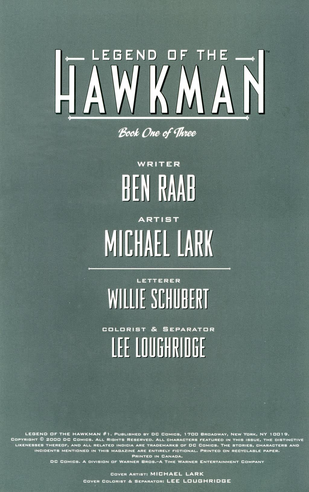 Read online Legend of the Hawkman comic -  Issue #1 - 2